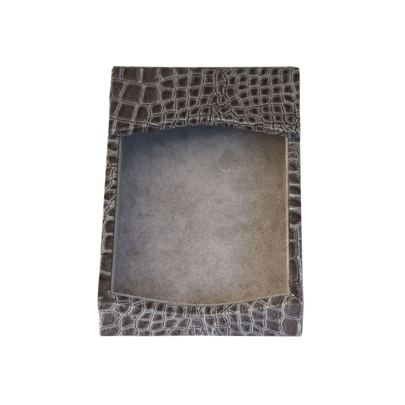 Reeder Leather Memo Pad Holder, Gray