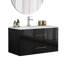 Ensemble de meuble-lavabo mural 36 po avec lavabo 36 po, double tiroir, lavabo en céramique, poignée longue en métal, installation facile-2048877653