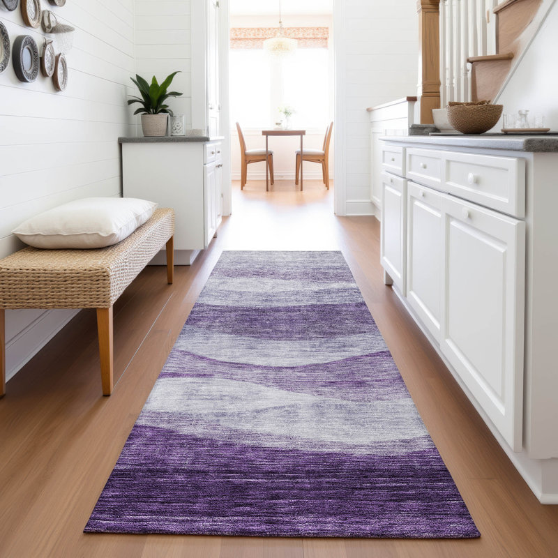 Premium Machine Washable Krause AMF1141 Swirls Rug, Runner 2'3" x 7'6"