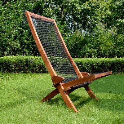 Ellecia Acacia Foldable Outdoor Adirondack Chair