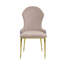 Ensemble de 2 chaises d'appoint en tissu brun clair et finition dorée