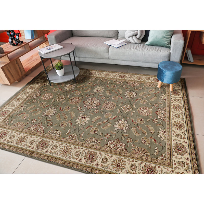 Tapis traditionnel sauge Como, Rectangle 9 pi 10 po x 12 pi 10 po