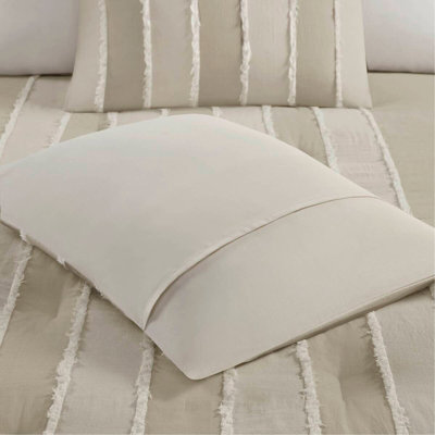 Ensemble d'édredon en coton 3 pièces taupe