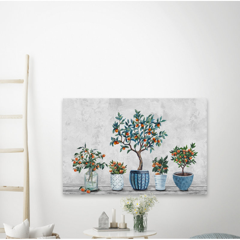 Orange Fruit Trees - Wrapped Canvas Painting, 66cm H x 101cm W x 3.81cm D