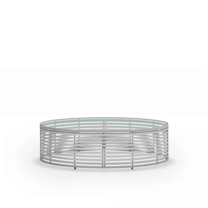 Coffee Table, Oval, 15.75" H x 35.5" W x 23.5" D, Whitewash