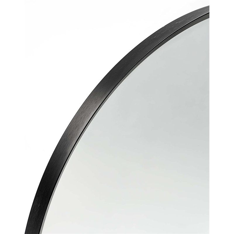 Grand miroir de salle de bain en métal de 24 po x 36 po avec film incassable et crochets renforcés pour une installation facile