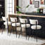 2 tabourets de bar rembourrés en tissu moderne - base en métal, beige élégant et confortable pour la cuisine, la salle à manger, le salon, la structure ergonomique, la hauteur du coussin avec la base rembourrée-1149679534