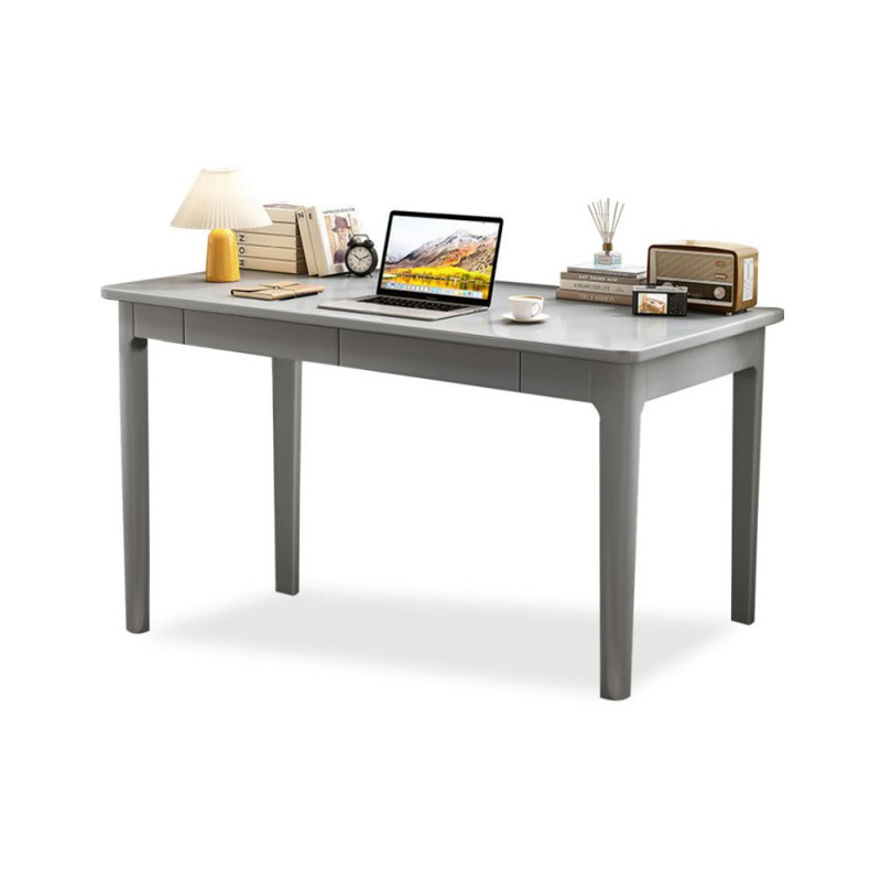 Bureau rectangulaire moderne et simple avec tiroirs, Gris, H 29,53 po x l 39,37 po x P 23,62 po