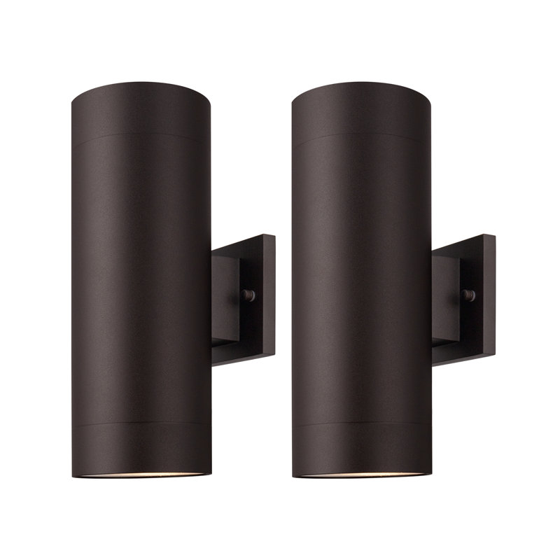 Lanterne murale d'extérieur à 2 ampoules Raley, Bronze frotté à l'huile, H 13,78 po x l 5,12 po x P 7,09 po