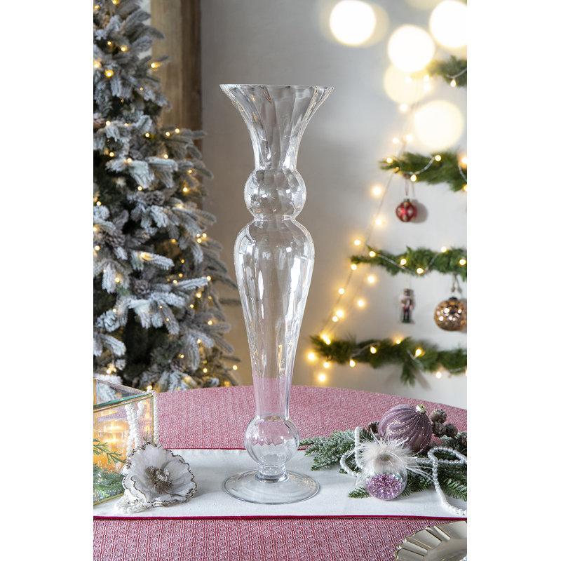 D7x27.5" Fundora Handmade Glass Table Vase