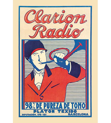 « clarion radio » par une publicité rétro anonyme