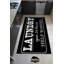 Tapis noir / blanc en polyester tissé à la machine-376833105