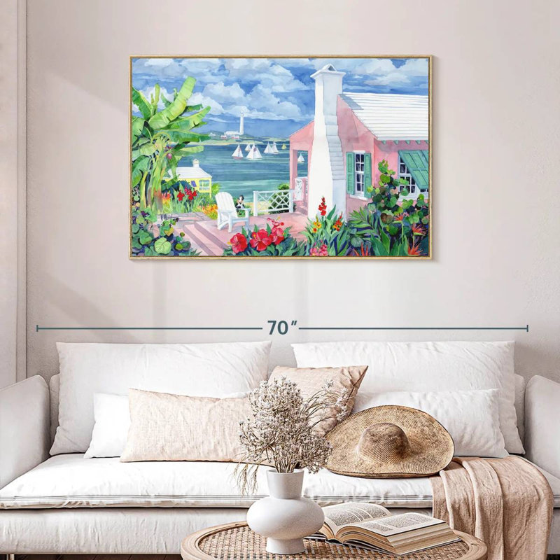 Bermuda Cove, Cadre flottant en bois naturel, 43 po x 29 po