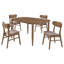 Ensemble de salle à manger en bois massif 5 pièces Walnut-129590641
