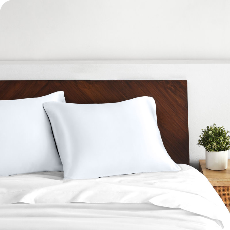 Soft Poly Satin Pillowcase Set, White, King Pillowcases