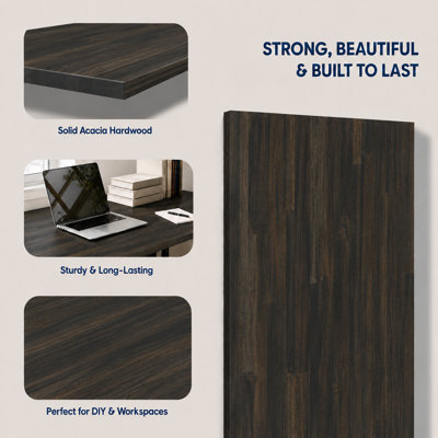 Acacia Solid Wood Butcher Block Countertop for DIY Workbench Top, Dining Table Top, Office Desk, 1in Thick