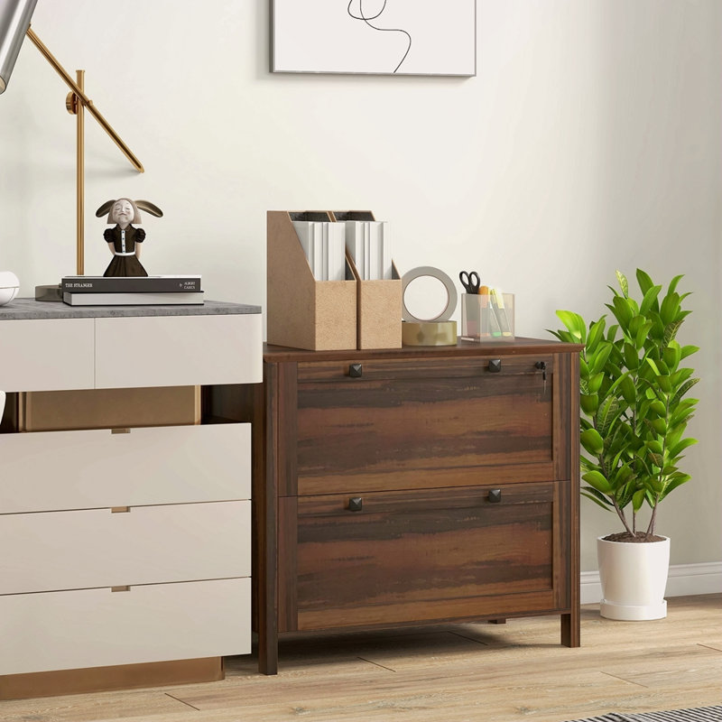 2 Drawer File Cabinet With Lock, Lateral Filing Cabinet With Keys And Adjustable Hanging Bar For Letter, A4 And Legal Size, File Cabinet For Home Office