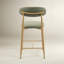 Tabouret de bar rembourré à hauteur de comptoir avec cadre en métal imitation bois et repose-pieds (ensemble de 3)-1541509979-1541509981-1541509983