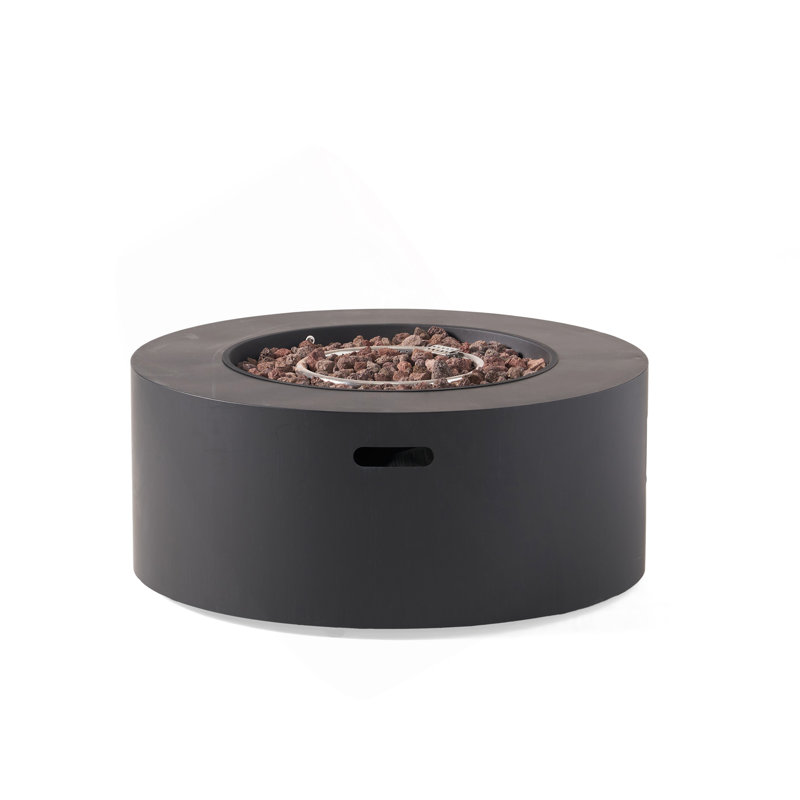 32" Patio 40,000 BTU Round Iron Propane Fire Pit, Dark Grey (Tank Cover Not Included)