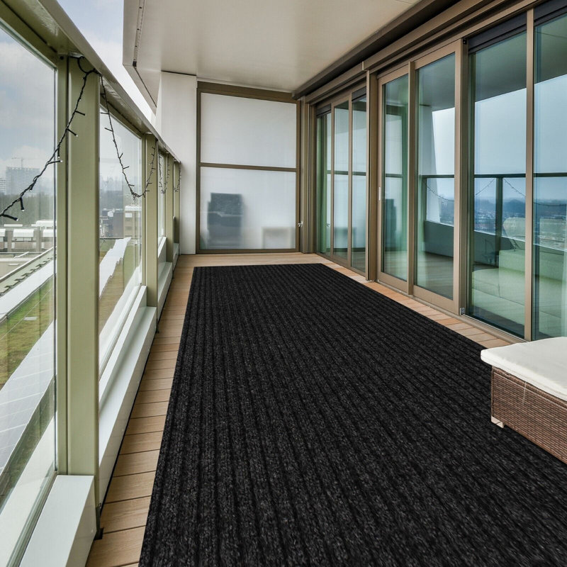 Tapis de couloir pour couloir ou cuisine, petit tapis à rayures noir 2 pi x 7 pi, Tapis de couloir 6 pi x 39 pi