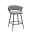 Tabouret de bar et de comptoir rembourré avec motif de tissage courbé (ensemble de 4)-1044043276-1070775286-1070775287