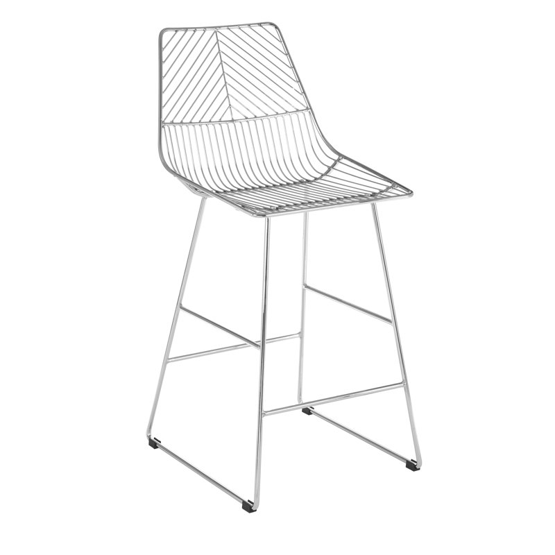 Aileen Steel Outdoor 65.5cm Counter Stool, Silver
