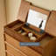 Commode 26 tiroirs 26,38 "en bois de frêne massif naturel avec miroir intégré