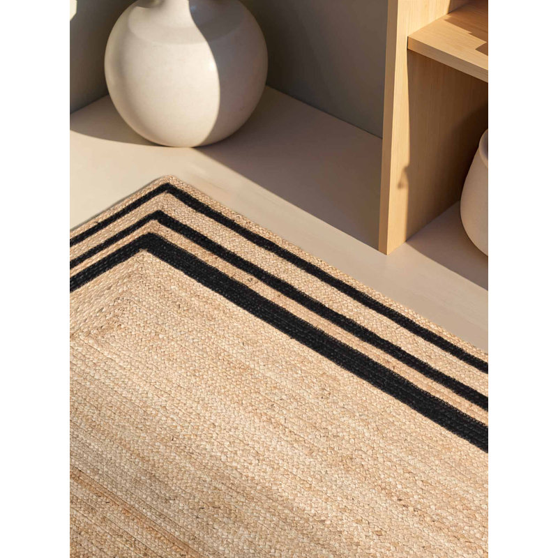 Hanse Home Jute Rug Jutta Robust & Durable, Natural Rug with Border for Living room, Bedroom, Dining room, Bedroom, Hallway