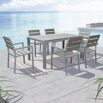 Adlan 6 - Person Patio Dining Set with Rectangular Table