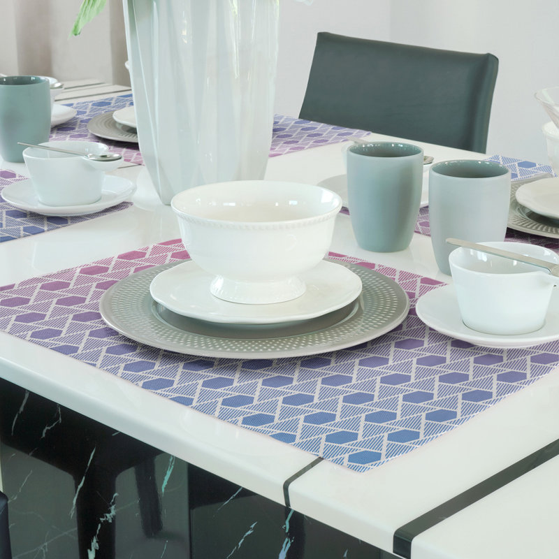 Récapitulatif de coton de 18 po hexagonals triangles, Rose / Bleu, Sergé de polyester