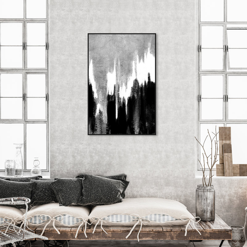 Adore argent - reproduction d'art sur toile, H 45 po x l 30 po, Toile avec cadre noir