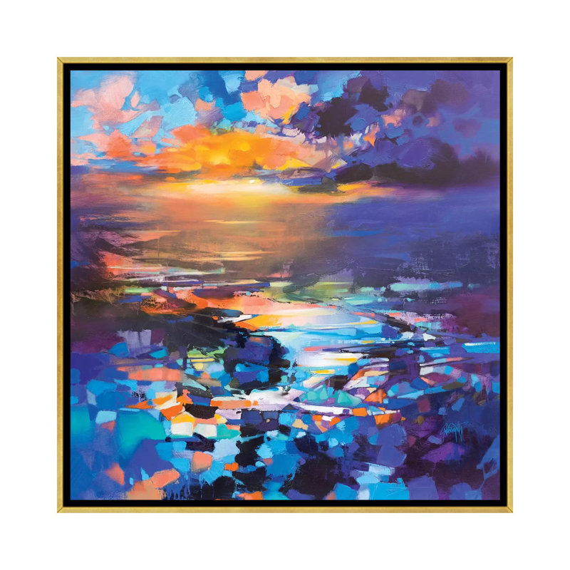 «Hope Resonates» par Scott Naismith - impression d'art graphique, Toile encadrée d'or, H 18 po x l 18 po x 1,5 po