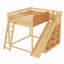 Lit mezzanine avec tête de lit tapissier, tablettes de rangement, échelle et glissade-130021643-130021645