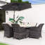 Ensemble repas pour 6 personnes en osier avec table rectangulaire Aliaksey, coussins inclus
