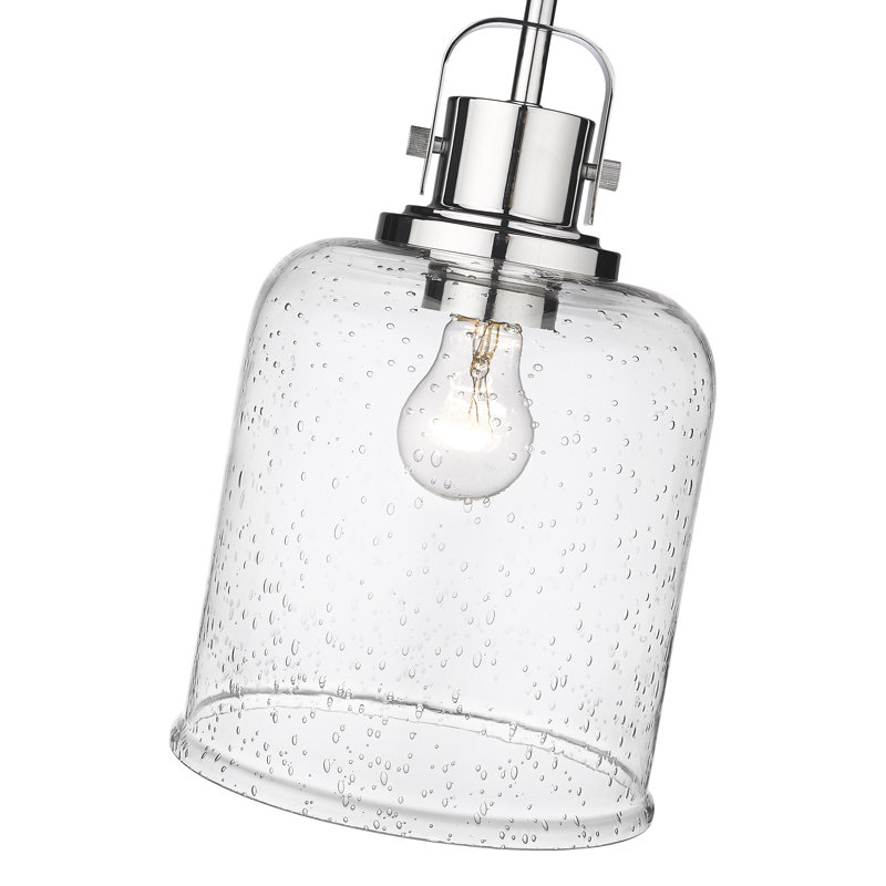 Luminaire suspendu 1 lumière Tyringham, H 93,5 po x l 8 po x P 8 po, Chrome