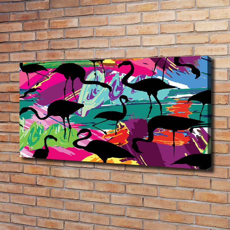 Flamingos - Wrapped Canvas Print