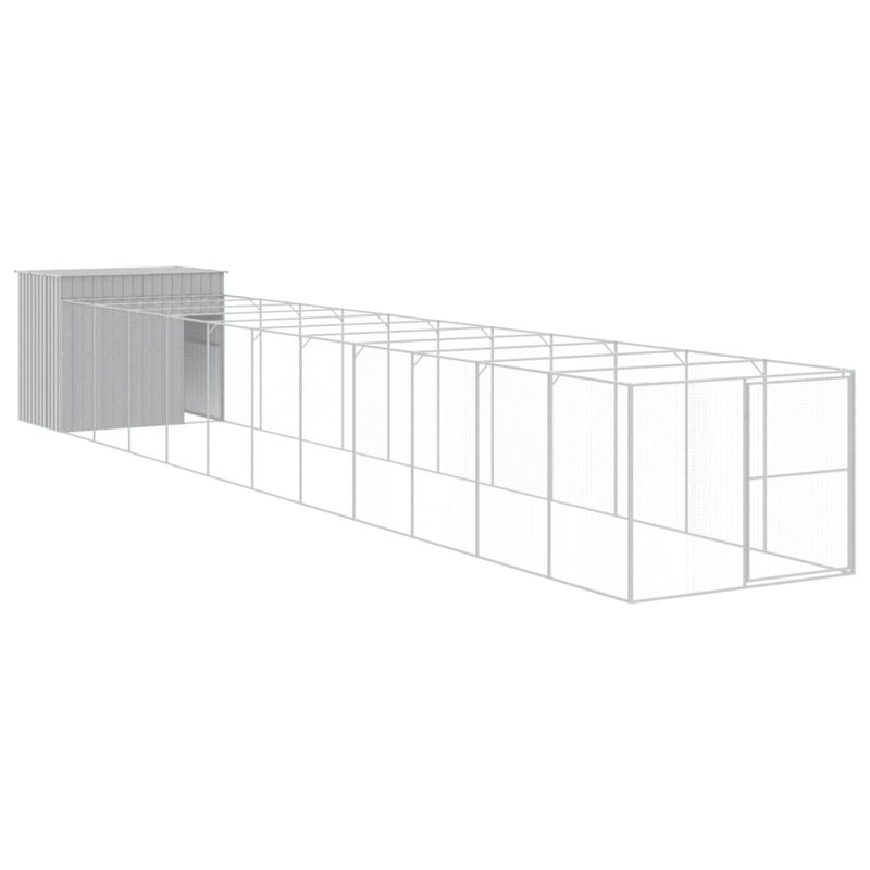 Niche pour chien en métal, Gris clair, H 71,3 po x l 84,3 po x P 501,2 po