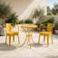 Ensemble bistro d'extérieur 3 pièces avec table ronde et fauteuils Rune, jaune