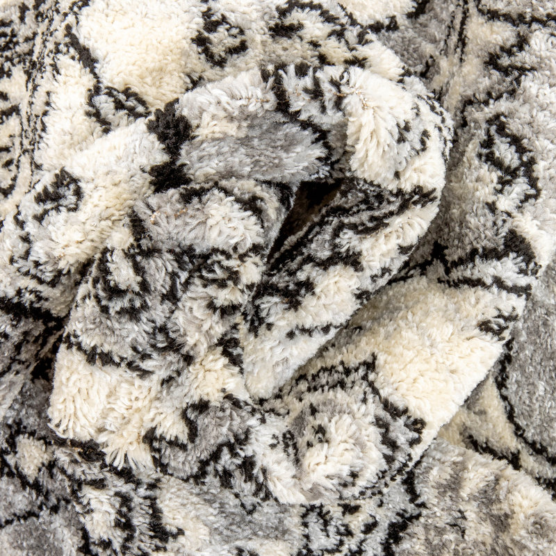 Mystic Arctic Bloom Gray and Ivory Oriental Area Rug
