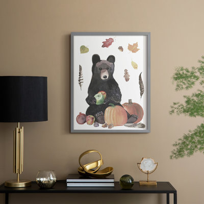 «CuteAutumnForestI», reproduction encadrée - bois massif