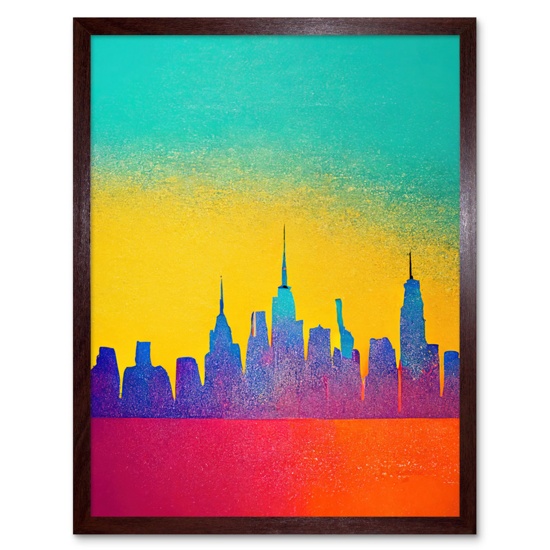 Bright Abstract New York Skyline Cityscape - Print