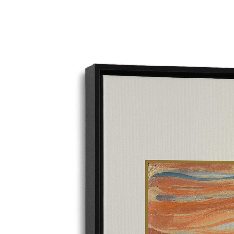 Le cri par Edvard Munch, Cadre flottant noir satiné, H 18,75 po x l 12,75 po
