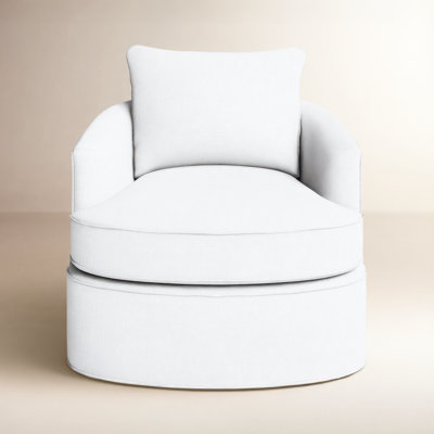 38" Wide Polyester Swivel Barrel Chair