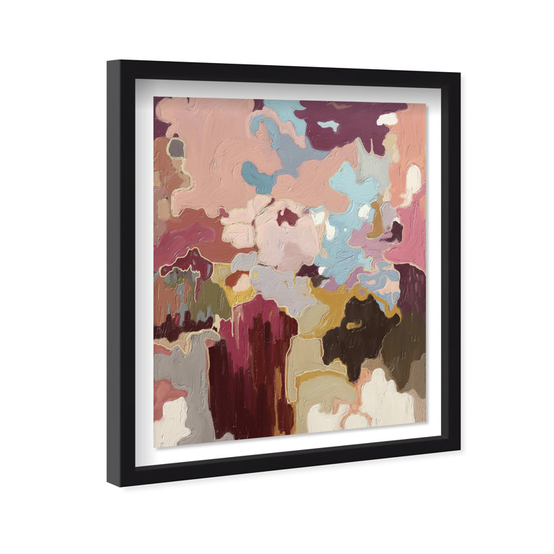 Ruby Love II Shadowbox Abstract Print by Oliver Gal, Black Frame, 16 x 20, 31.5"H x 37.5"W, Black Shadowbox