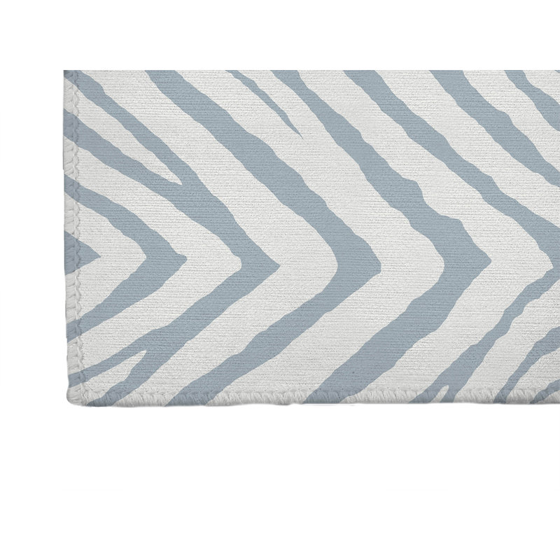 Zebra Stripe Chimi Indoor Doormat, 24" W x 36" L, Slate Blue