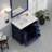 Bath Vanity with Left Offset White Quartz Top and Faucet Set-1902190977