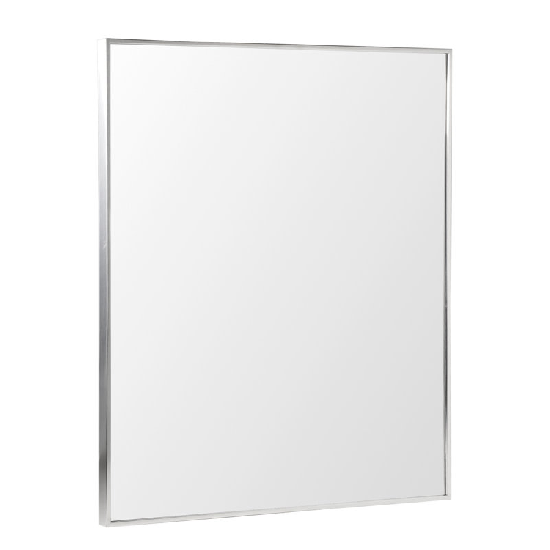 Spectrum 36x30" Stainless Steel Rectangular Framed Wall Mirror with Brushed Nickel Finish, 36" H x 30" W, Brush Nickel