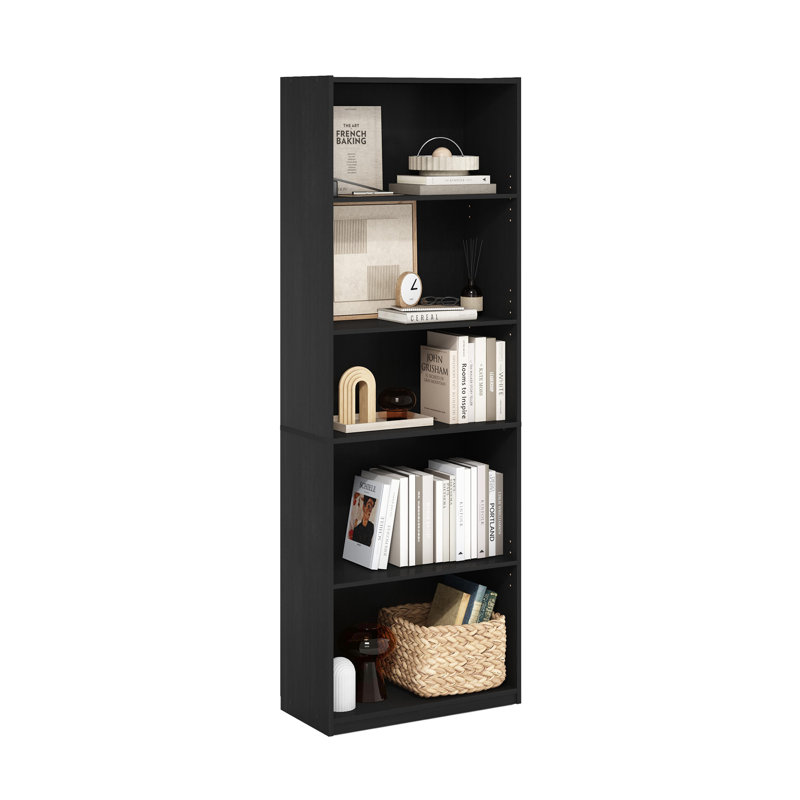Stanwyck 62.99cm W Standard Bookcase, Blackwood, (5 Shelves) 181.41cm H x 62.99cm W x 29.49cm D