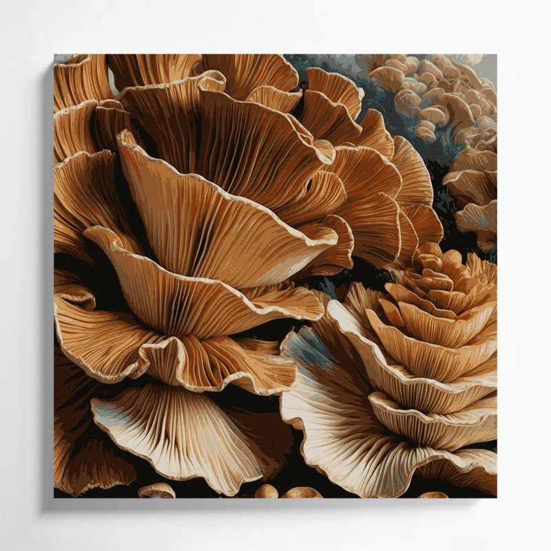 Art mural sur toile "Légumes Maitake", H 12 po x l 12 po