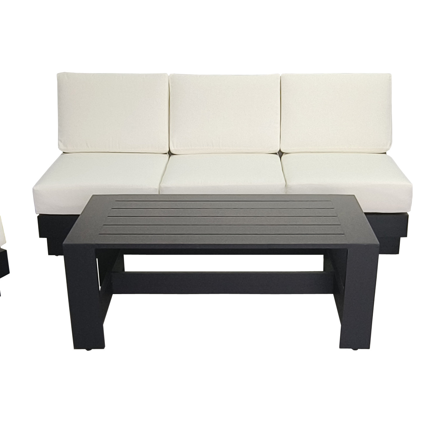 Lucca Metal Outdoor Sofa with Sunbrella Cushions